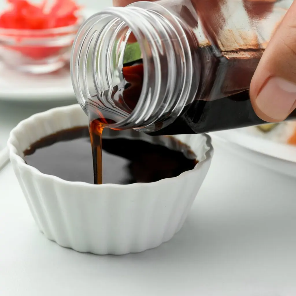 Close-up of soy sauce in a dish