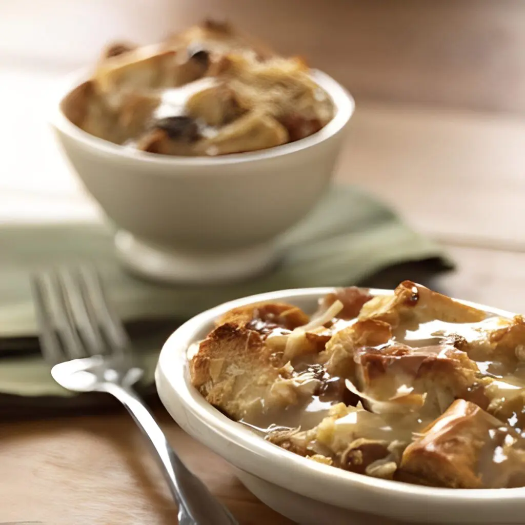 Fork beside a bowl of pudding